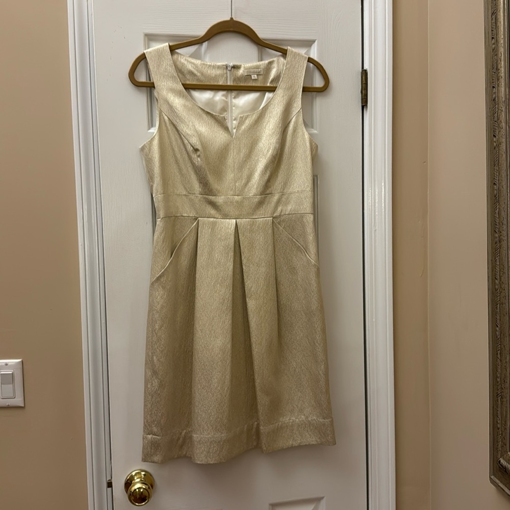 Shoshanna Jacquard/Brocade Gold Dress